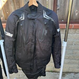 HWK Motorsport Motorcycle Riding Jacket And Pants Size S Padding FAIR CONDITION